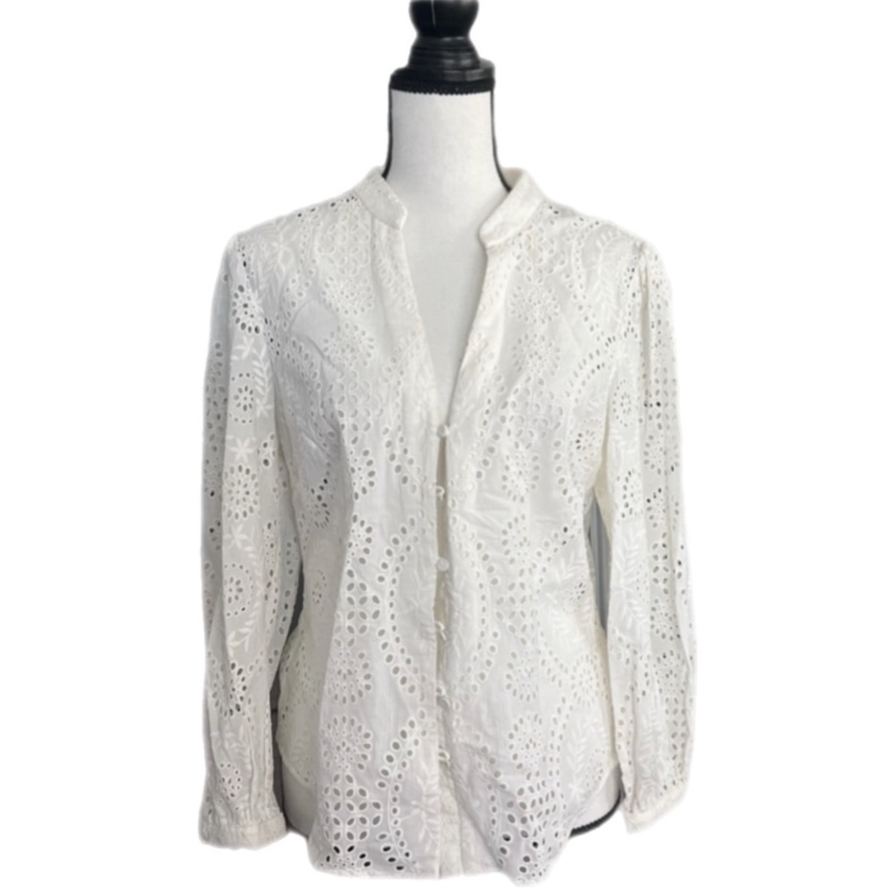 Jonathan Simkhai Eyelet Button-up Blouse